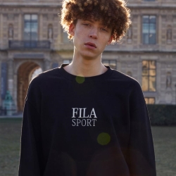 Fila Sports Embroidery One-on-one Férfi T-shirt Fekete | HU-43036